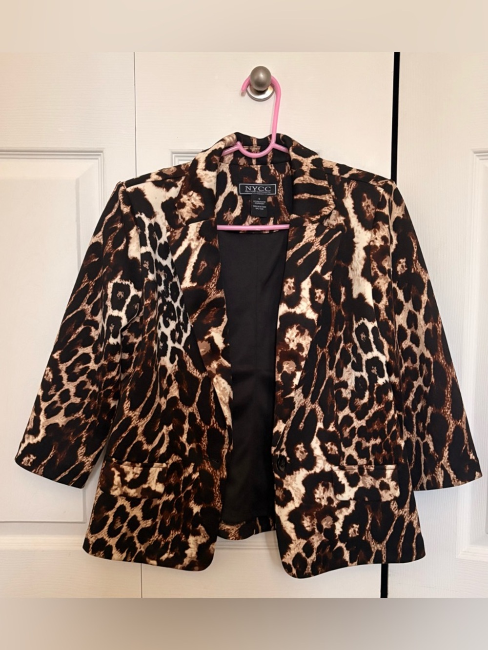 NYC Leopard Print Blazer in Brown, Black & Cream